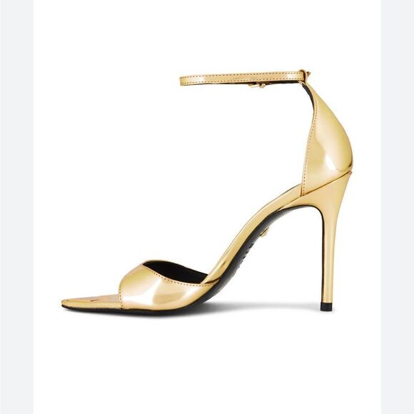 Schutz Pamela Heels Gold Ouro Claro shoes stilettos party Revolve NEW Sz 10 - Picture 3 of 13